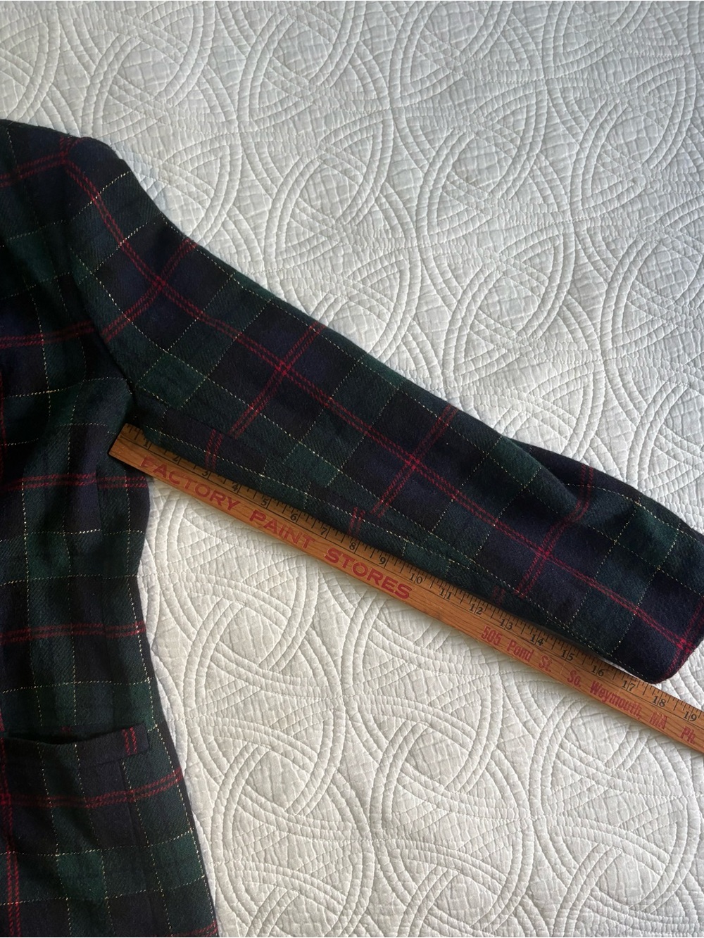 Vintage Wool Plaid Single-Button Blazer Size 6 - Picture 5 of 6